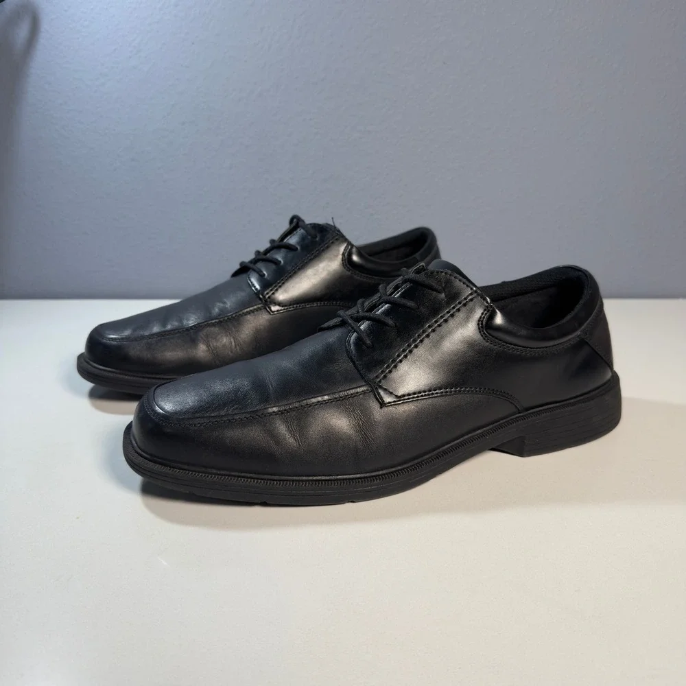 Nunn‎ Bush Bicycle Toe Oxford Mens 12M Black Excellent Leather Lace Up 81822-101
